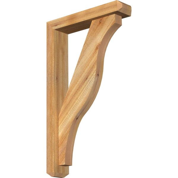 Ekena Millwork Funston Craftsman Rough Sawn Bracket w/ Offset Brace, Western Red Cedar, 4"W x 18"D x 30"H BKT0402X18X30FST04RWR - main
